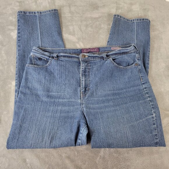 Gloria Vanderbilt Amanda Womens Jeans 18 Straight Leg Medium Blue Denim SL10E - Picture 1 of 10